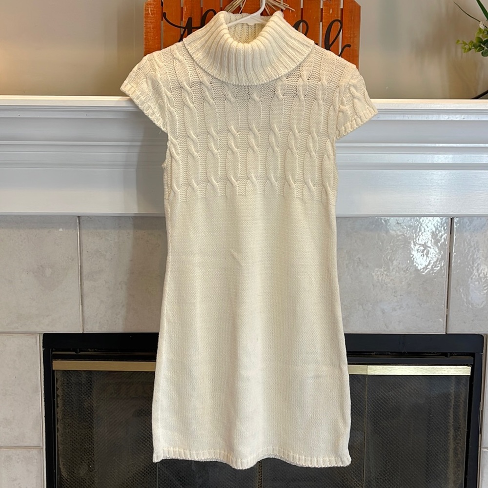 Large Cream SayWhat Tshirt Sweater Dress